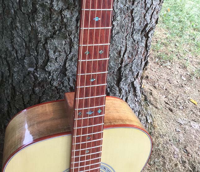 Shaffer Guitar 031 Paduak/White Purfling Abalone fretboard